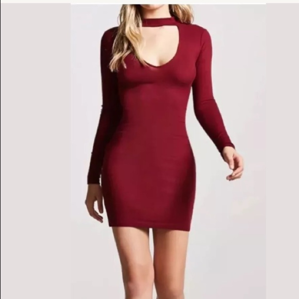Forever 21 cutout bodycon ribbed dress